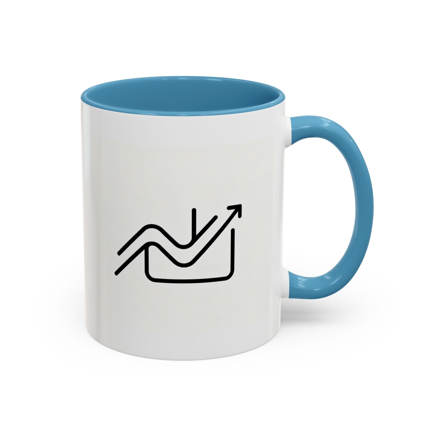 Growth Chart Accent Coffee Mug – Minimalist Rising Trend Design (11/15oz)