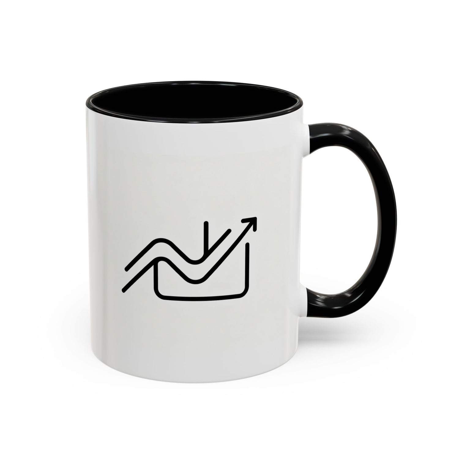 Growth Chart Accent Coffee Mug – Minimalist Rising Trend Design (11/15oz)