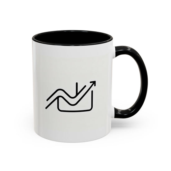 Growth Chart Accent Coffee Mug – Minimalist Rising Trend Design (11/15oz)