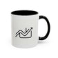 Growth Chart Accent Coffee Mug – Minimalist Rising Trend Design (11/15oz)