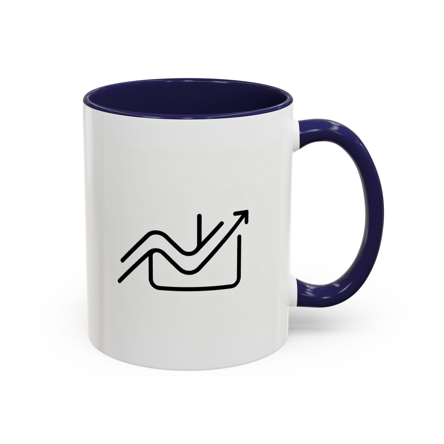 Growth Chart Accent Coffee Mug – Minimalist Rising Trend Design (11/15oz)
