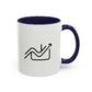 Growth Chart Accent Coffee Mug – Minimalist Rising Trend Design (11/15oz)