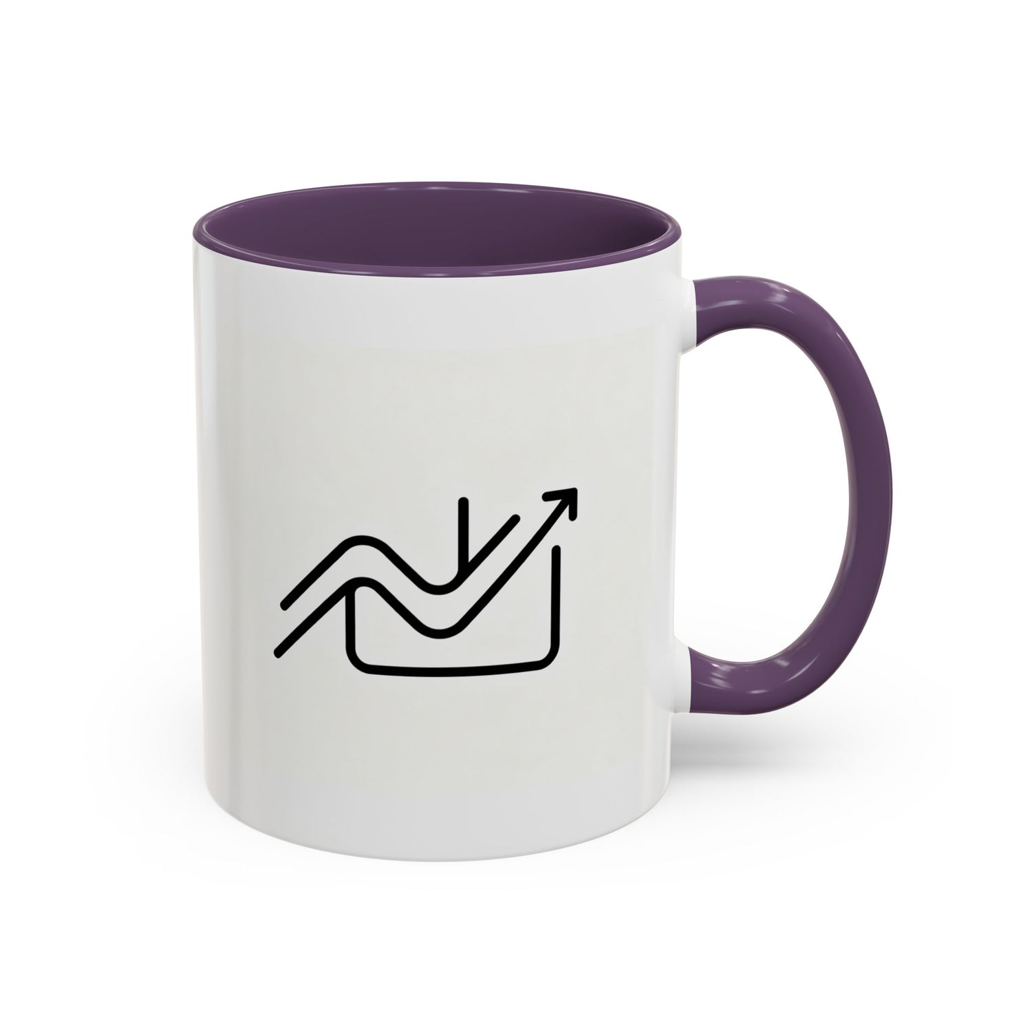 Growth Chart Accent Coffee Mug – Minimalist Rising Trend Design (11/15oz)