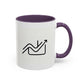 Growth Chart Accent Coffee Mug – Minimalist Rising Trend Design (11/15oz)