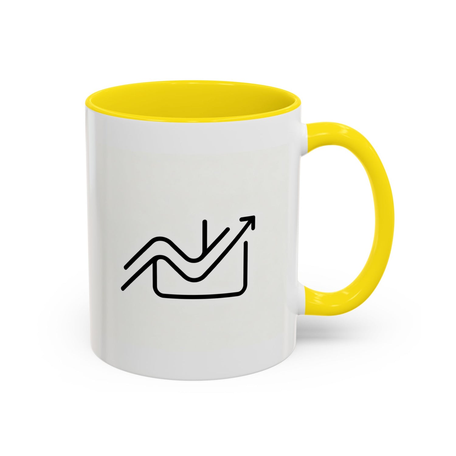 Growth Chart Accent Coffee Mug – Minimalist Rising Trend Design (11/15oz)