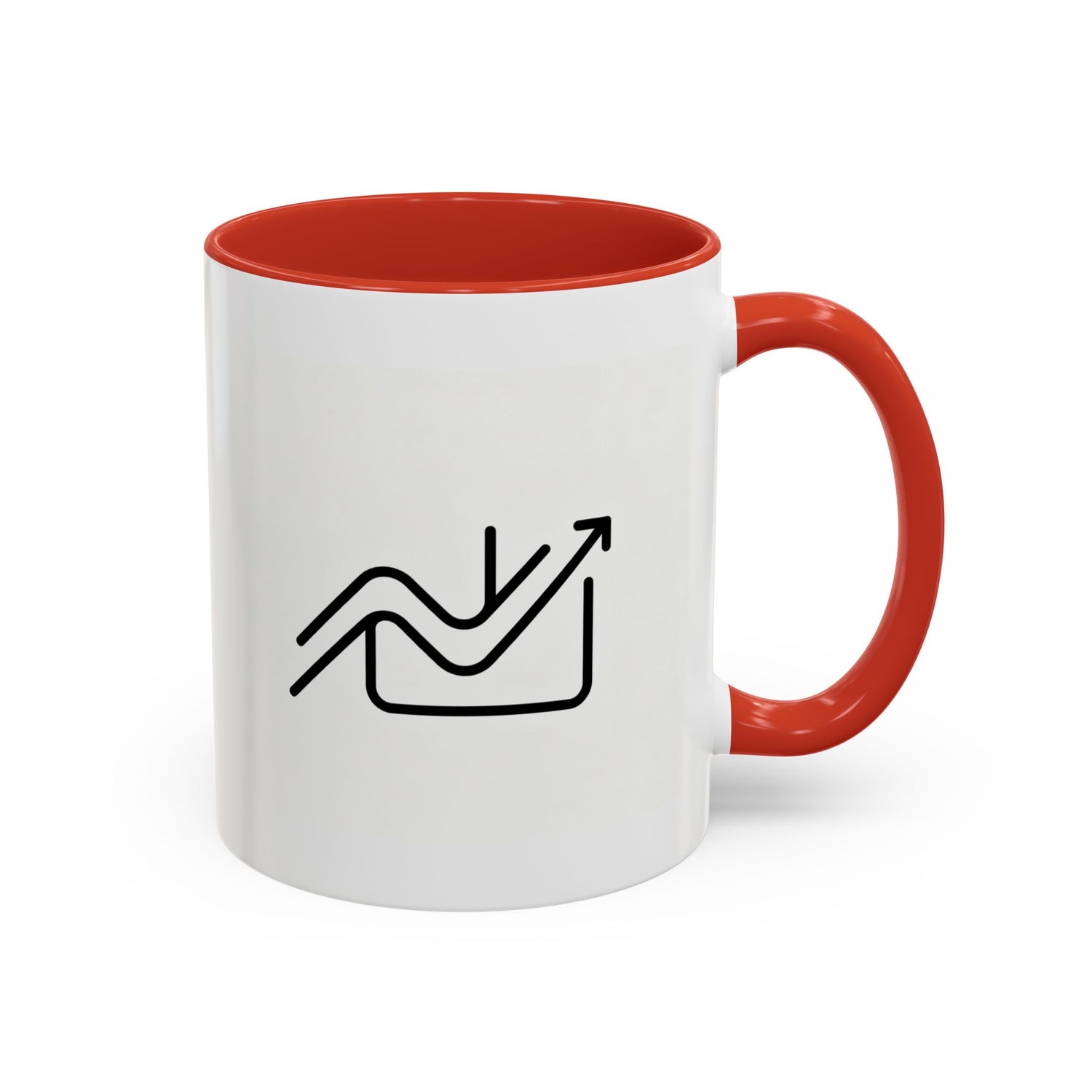 Growth Chart Accent Coffee Mug – Minimalist Rising Trend Design (11/15oz)