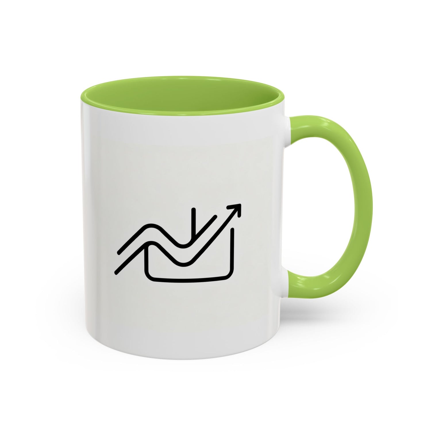 Growth Chart Accent Coffee Mug – Minimalist Rising Trend Design (11/15oz)