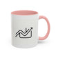 Growth Chart Accent Coffee Mug – Minimalist Rising Trend Design (11/15oz)