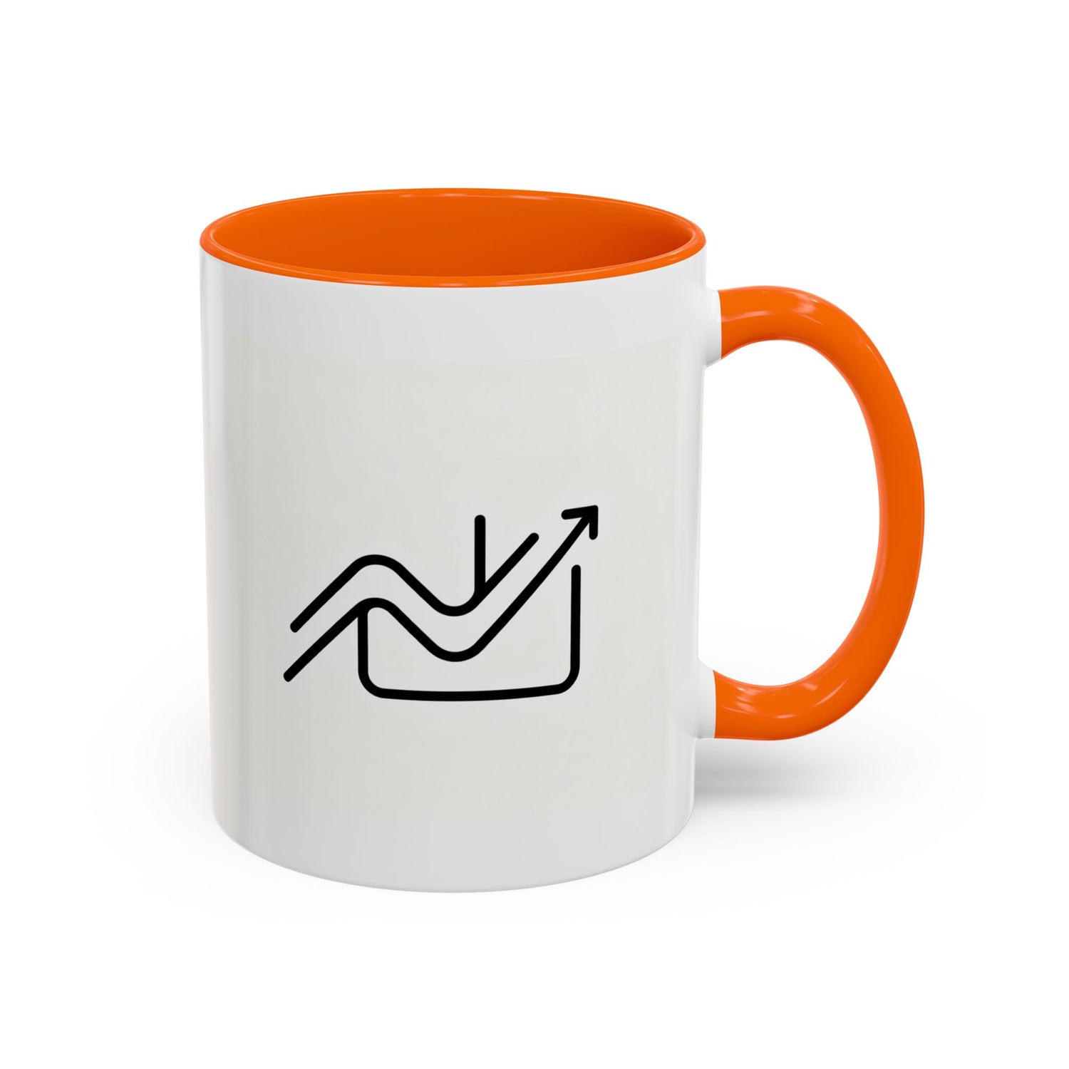 Growth Chart Accent Coffee Mug – Minimalist Rising Trend Design (11/15oz)